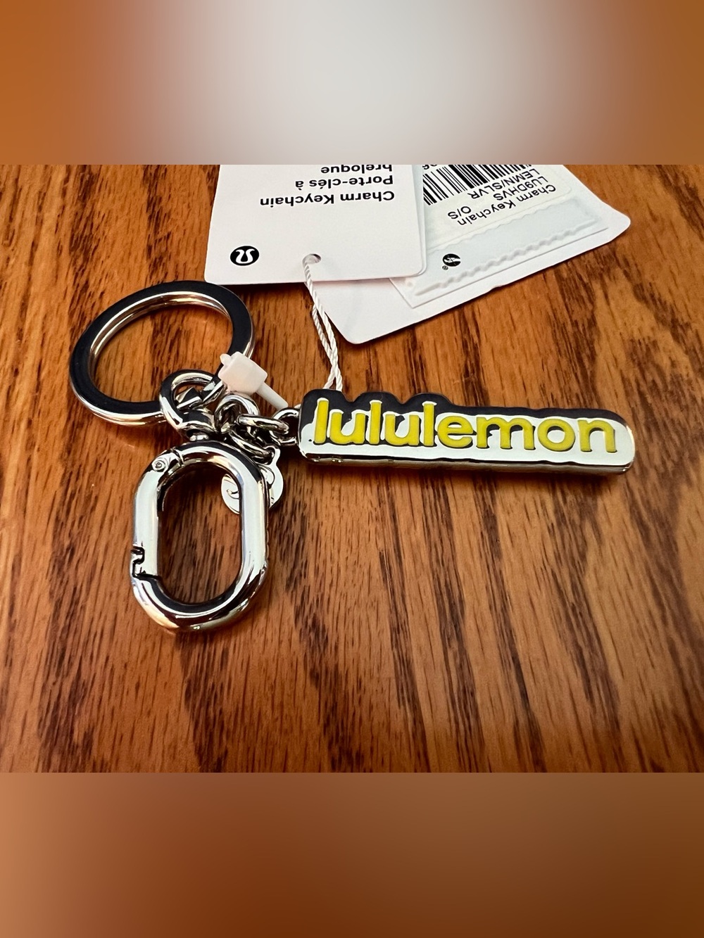 Lululemon Yellow Logo Metal Keychain